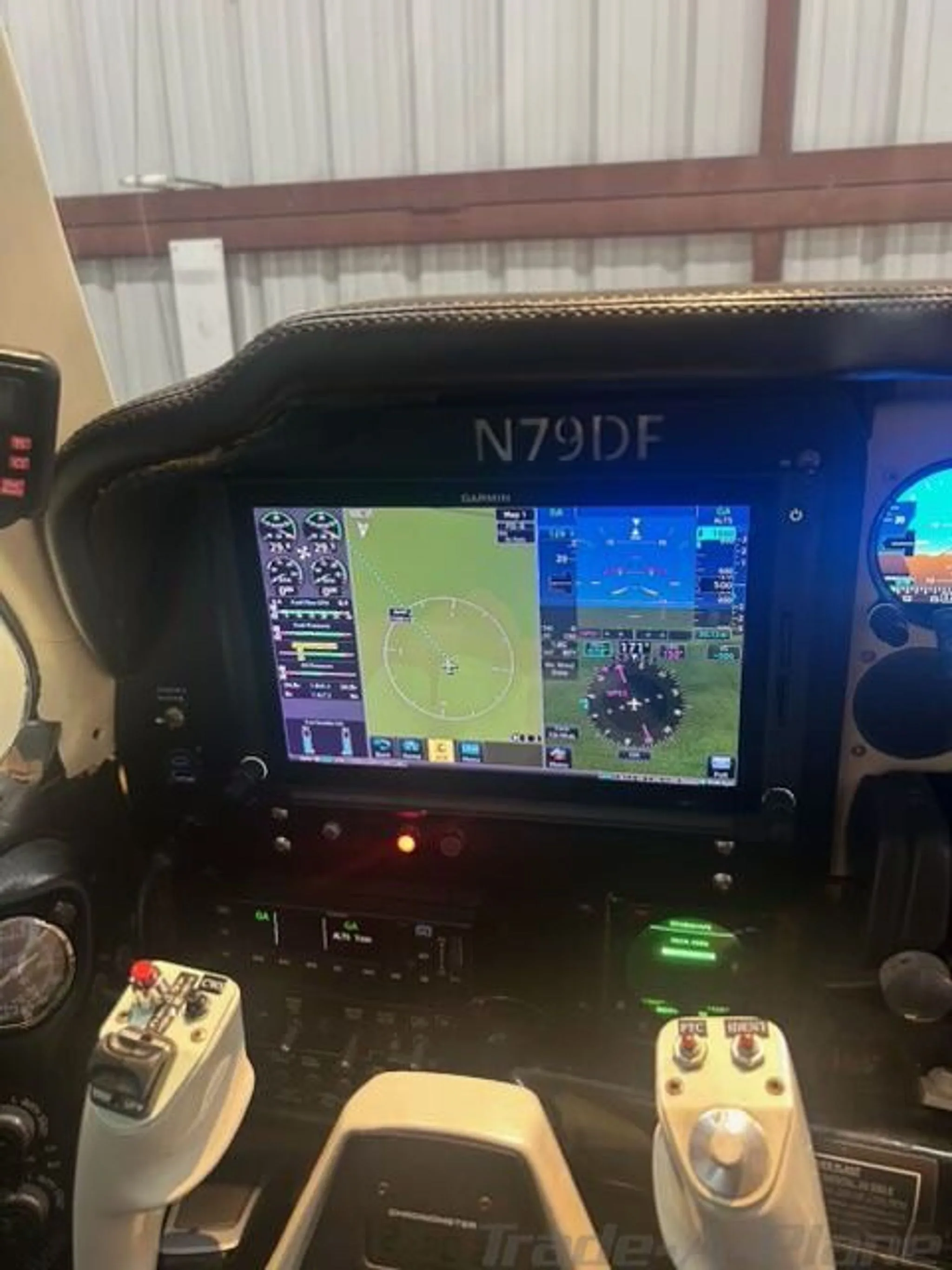 Cockpit and instrument panel of a 1975 BEECHCRAFT B55 BARON.