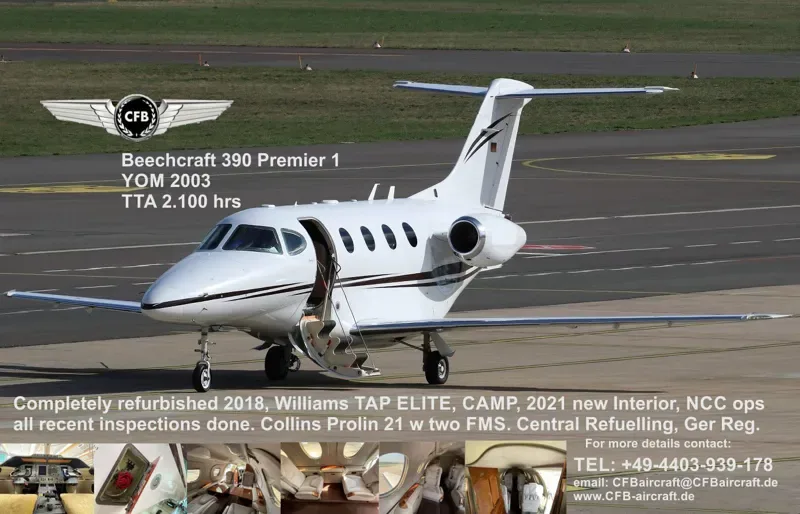 Exterior view of a 2003 Hawker 390 Premier 1.