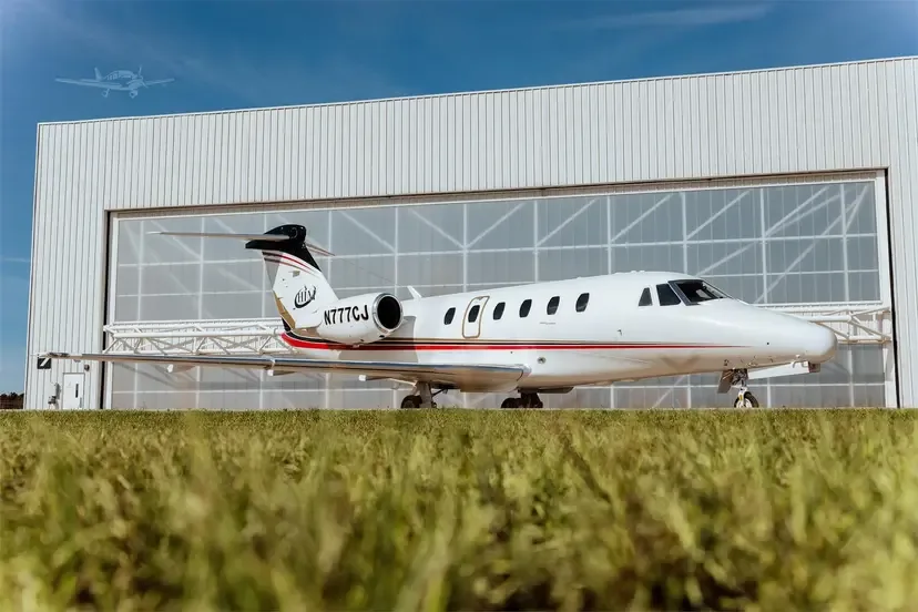 Exterior view of a 1976 Cessna 500 Citation I.