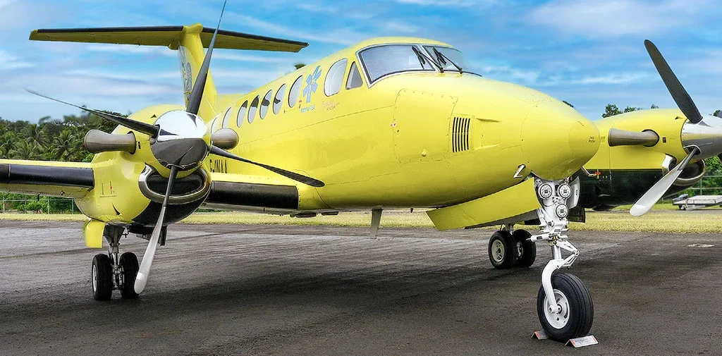 Exterior view of a 2009 Beechcraft King Air B200 SN, BB-2002.