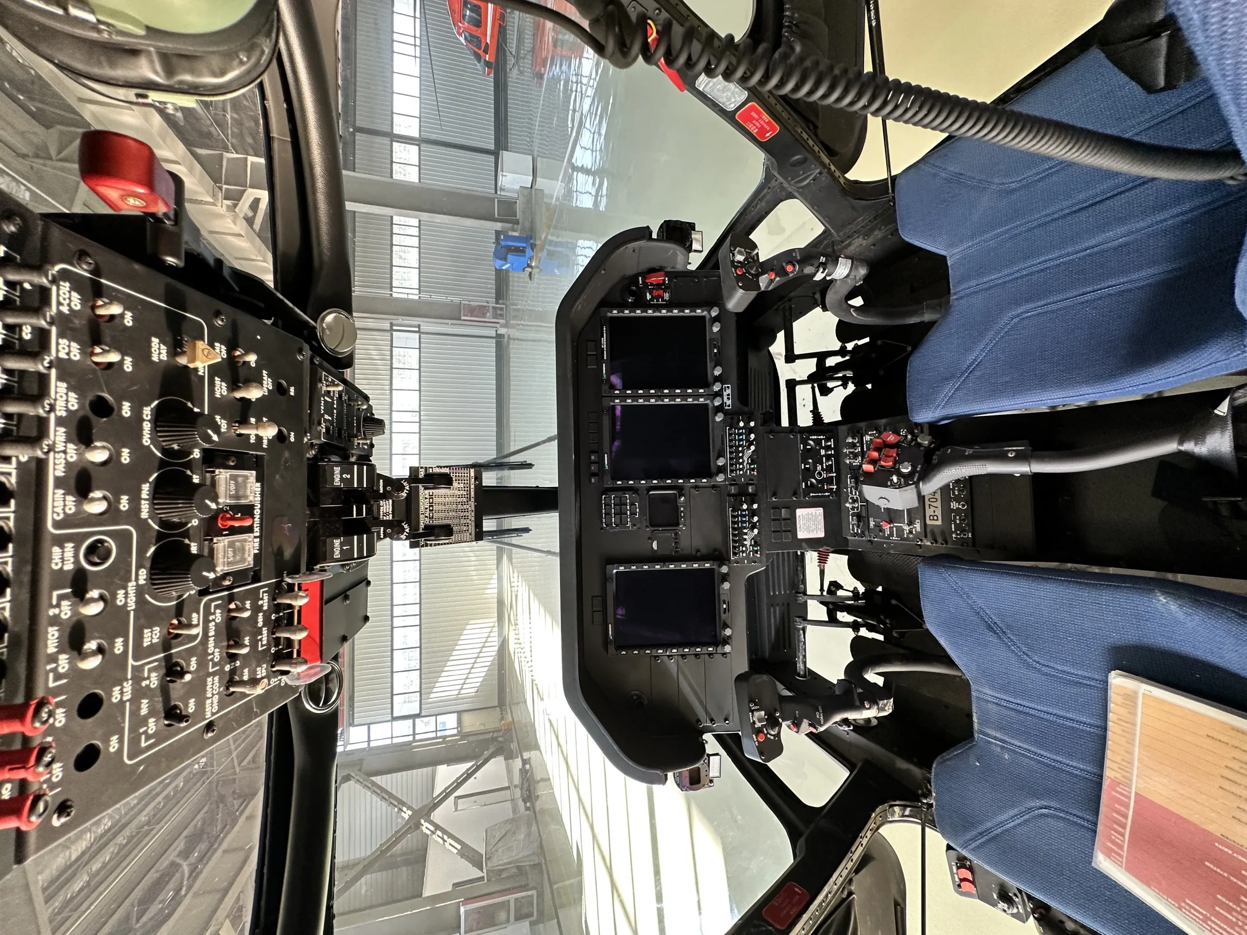 Cockpit and instrument panel of a 2018 Agusta.