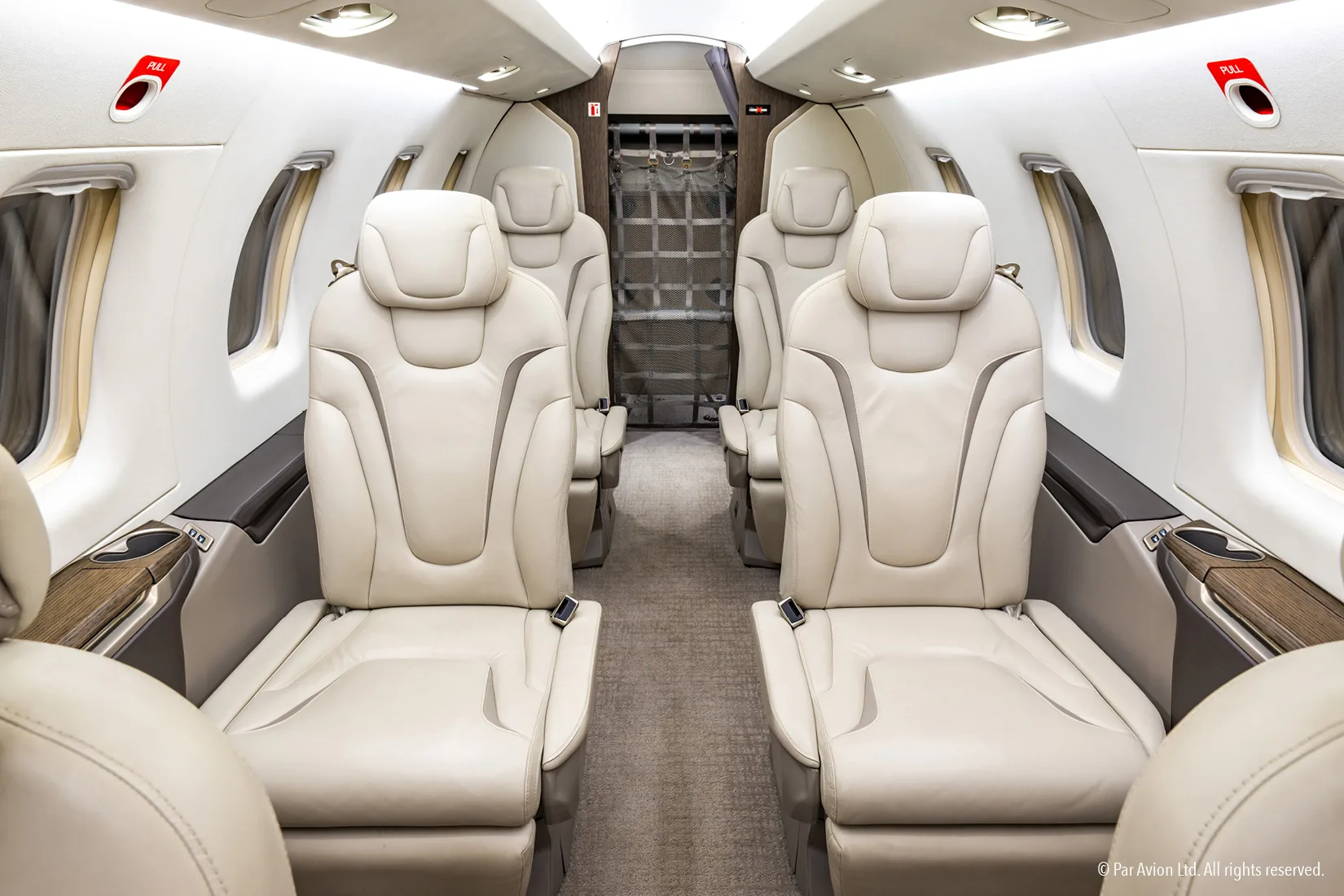 Cabin interior of a 2020 Pilatus.