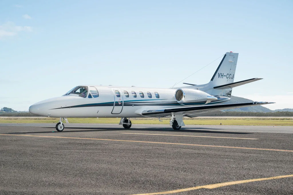 Exterior view of a 2001 Cessna Citation Bravo, VH-CCJ.