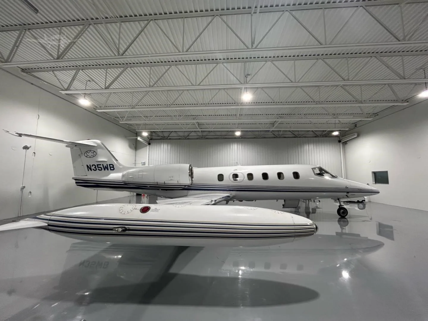 Exterior view of a 1980 LEARJET 35A, N35WB.