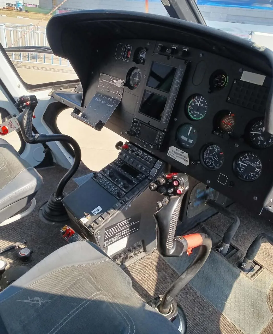 Cockpit and instrument panel of a 2014 EUROCOPTER AS350B3E.