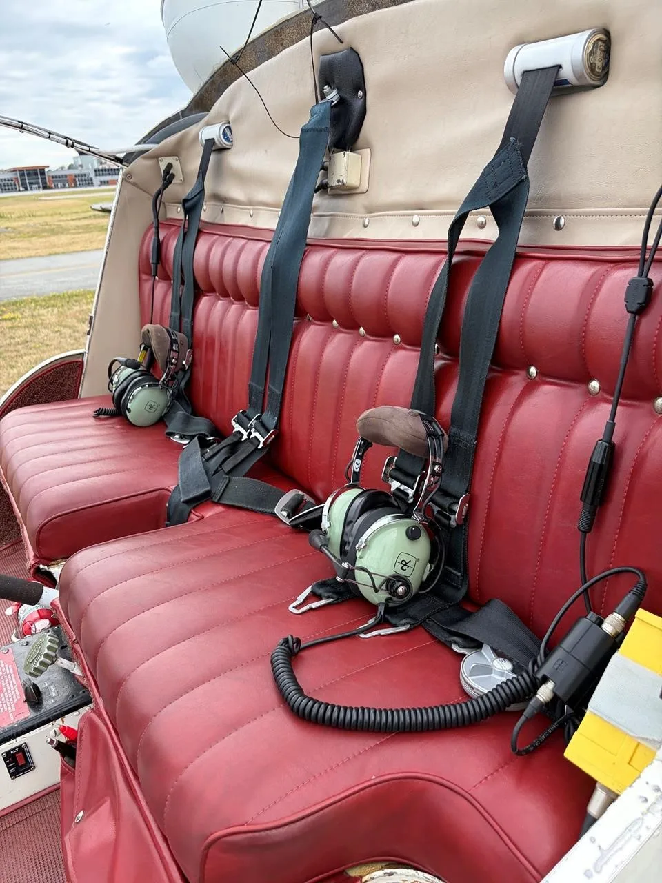 Cabin interior of a 1969 BELL 47G-3B-2.
