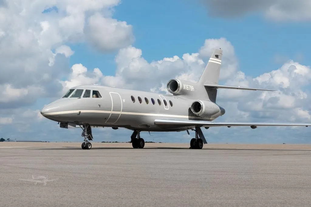 Exterior view of a 1981 DASSAULT FALCON 50, N167BR.