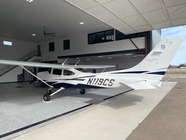 Exterior view of a 2011 Cessna Turbo 182T, N119CS.