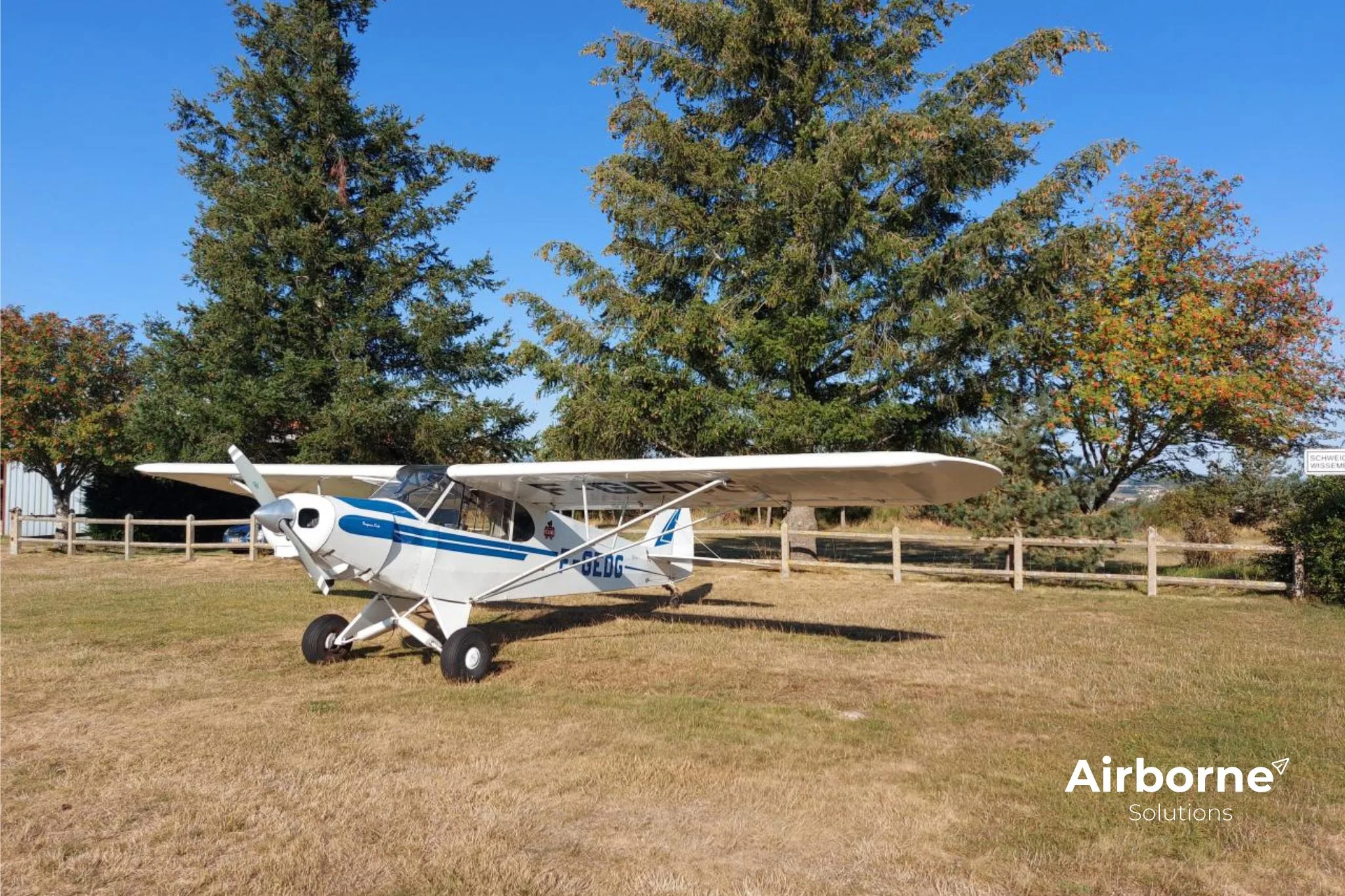 Exterior view of a 1953 Piper PA-18 Super Cub.