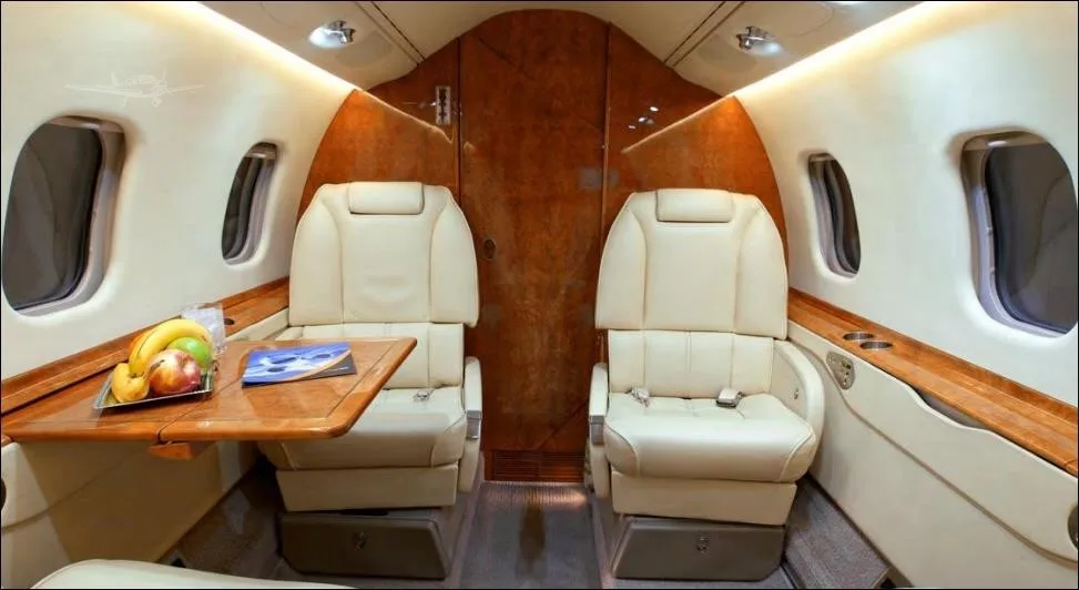 Cabin interior of a 2001 LEARJET 60.