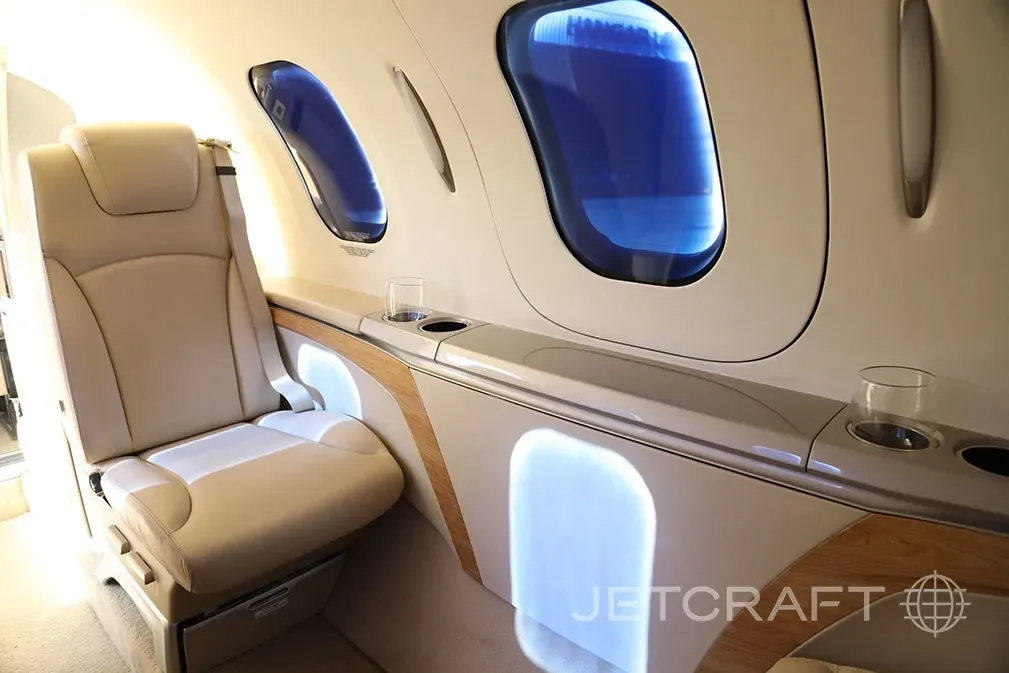 Cabin interior of a 2018 HondaJet HA-420.