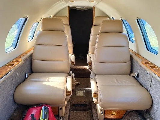 Cabin interior of a 1985 Cessna Citation S/II.