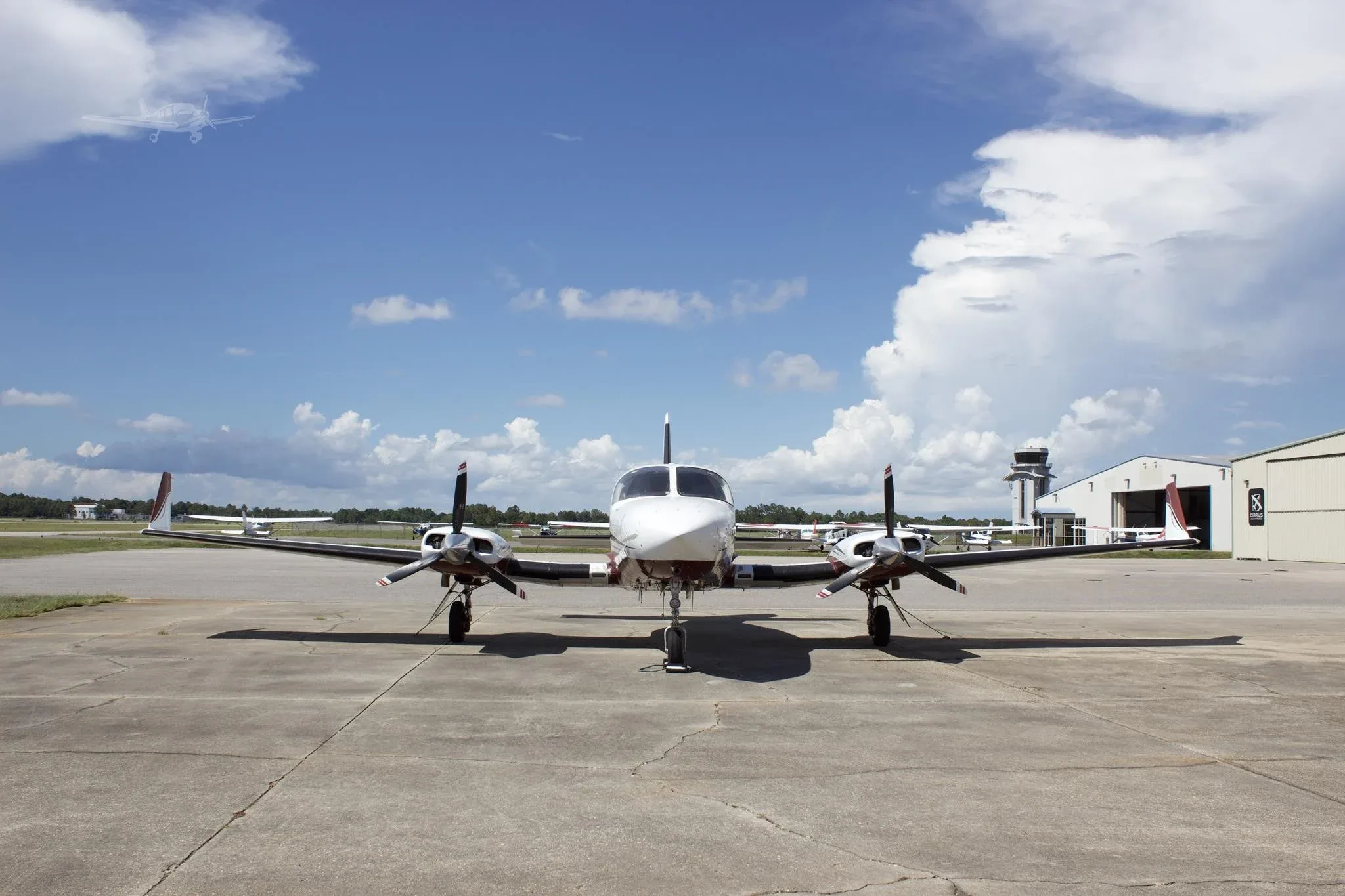 Exterior view of a 1980 CESSNA 414A, N2673B.