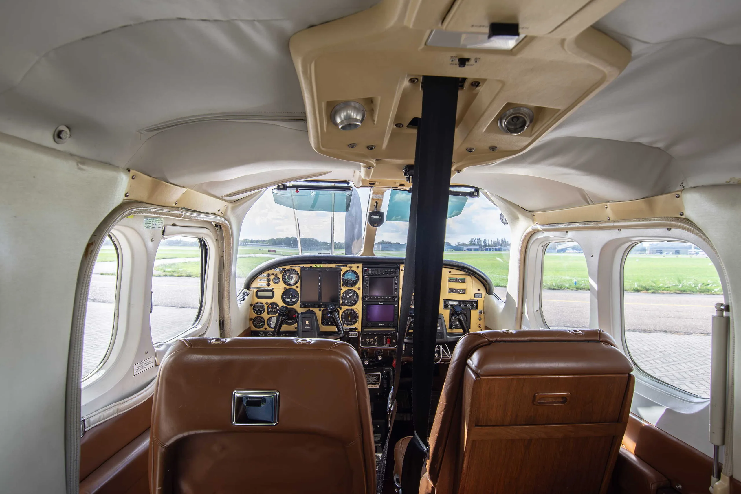Cabin interior of a 1979 Cessna P210N.