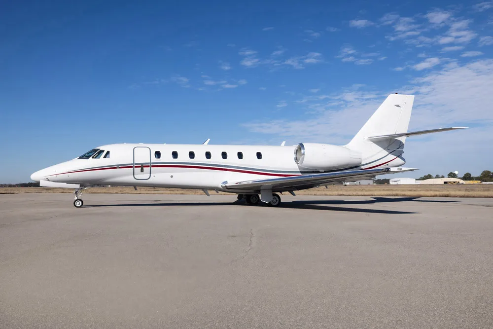 Exterior view of a 2005 Cessna Citation Sovereign.