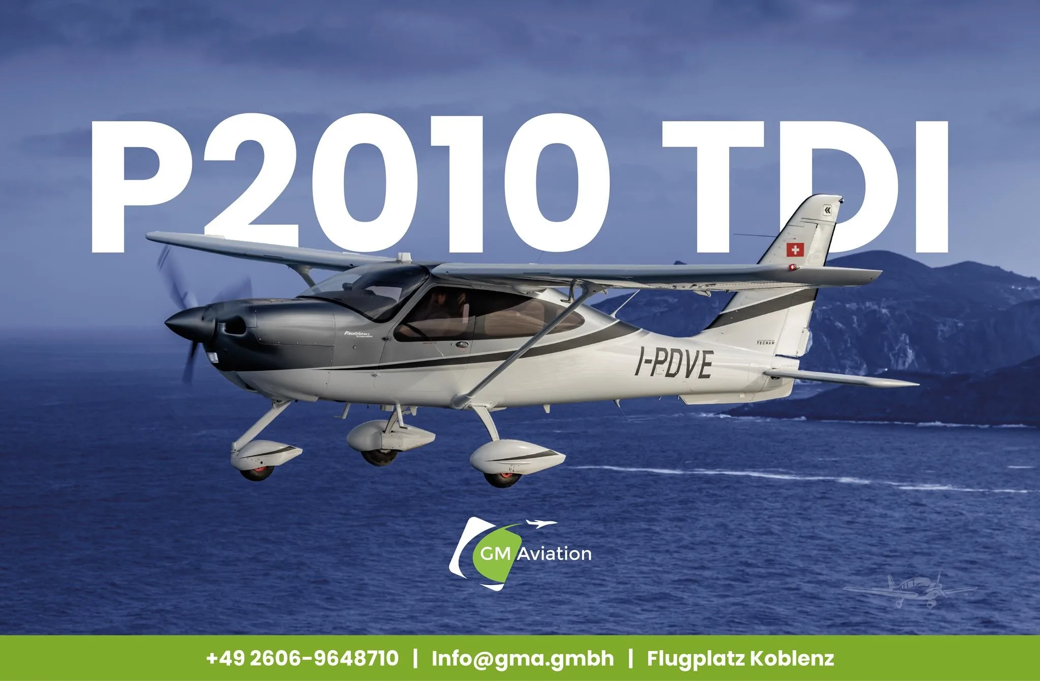 Marketing image of a 2026 TECNAM P2010 TDI.