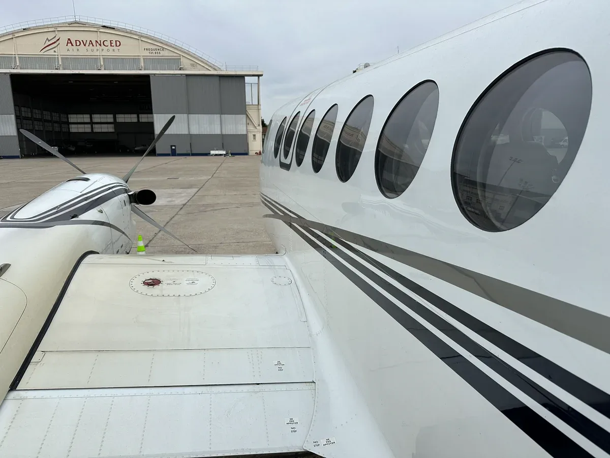 Cabin interior of a 2014 Beechcraft King Air 350i SN.