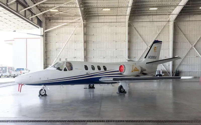 Exterior view of a 1972 Cessna Citation 500 SP Eagle.