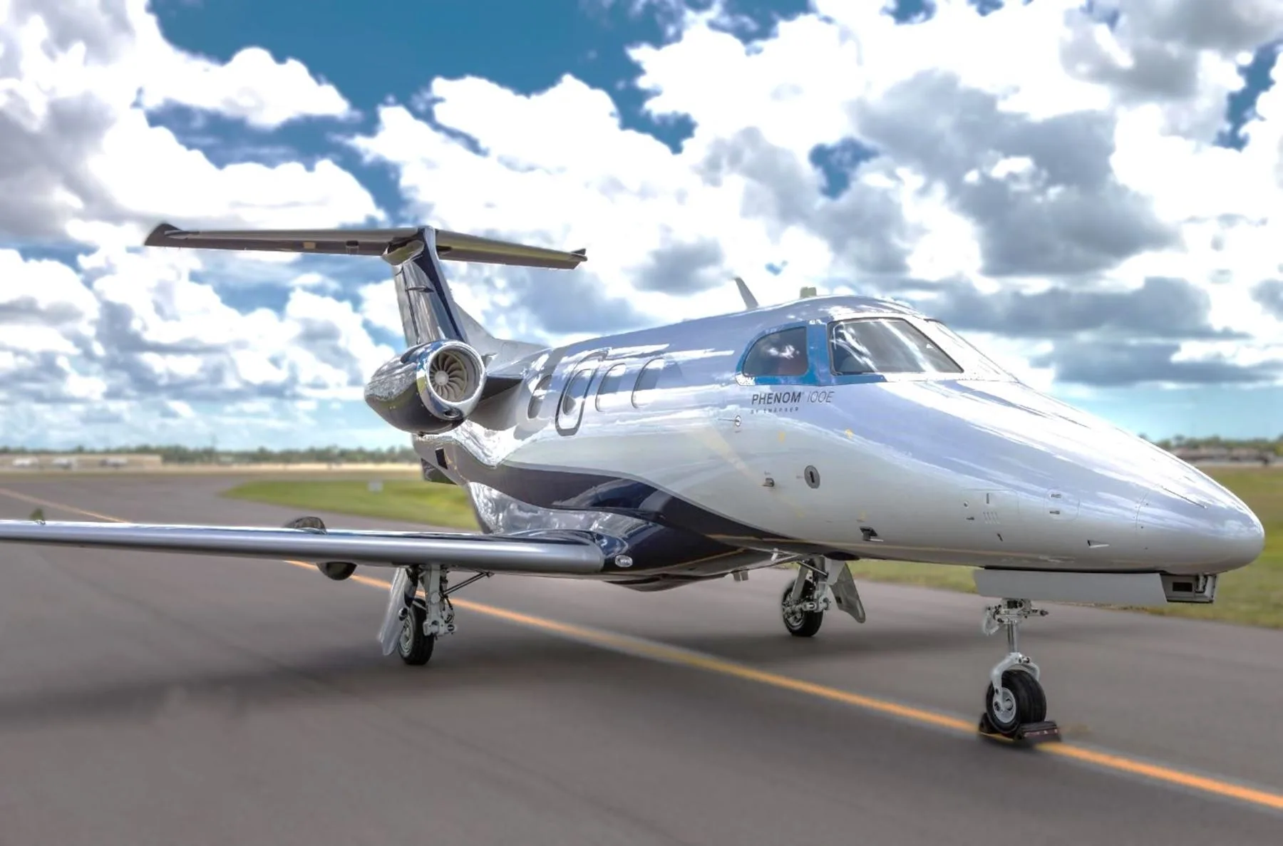 Exterior view of a Embraer Phenom 100E.