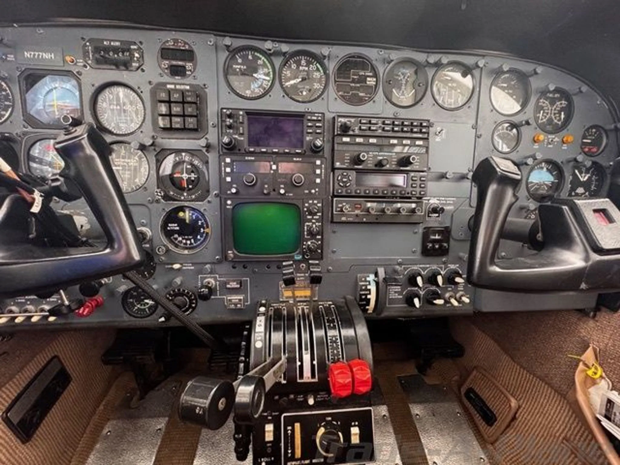 Cockpit and instrument panel of a 1978 CESSNA 340A.