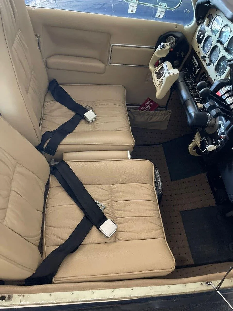 Cabin interior of a 1973 BEECHCRAFT B55 BARON.