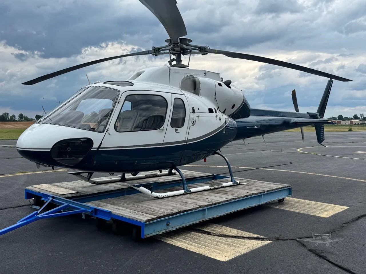 Exterior view of a 1982 AEROSPATIALE AS355F1.