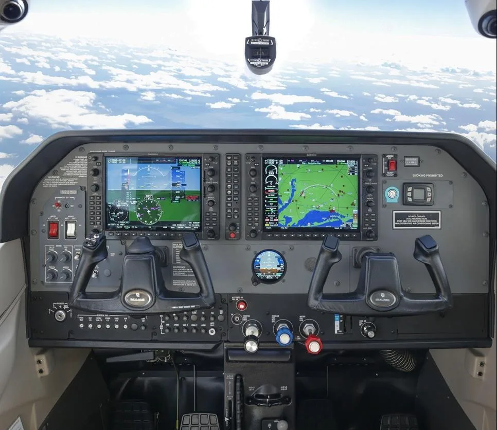 Cockpit and instrument panel of a 2022 CESSNA 182T SKYLANE.
