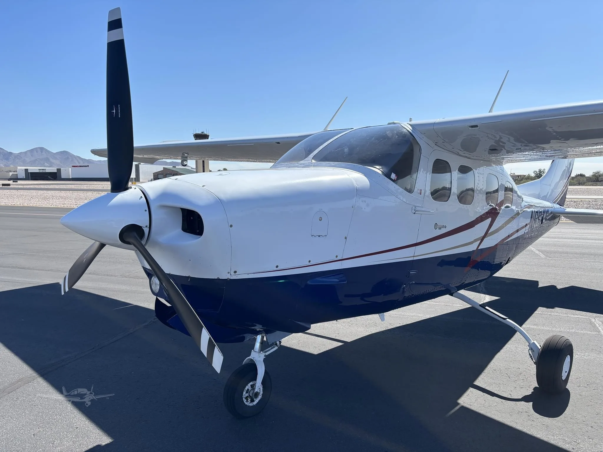 Exterior view of a 1978 CESSNA P210N, N66TE.