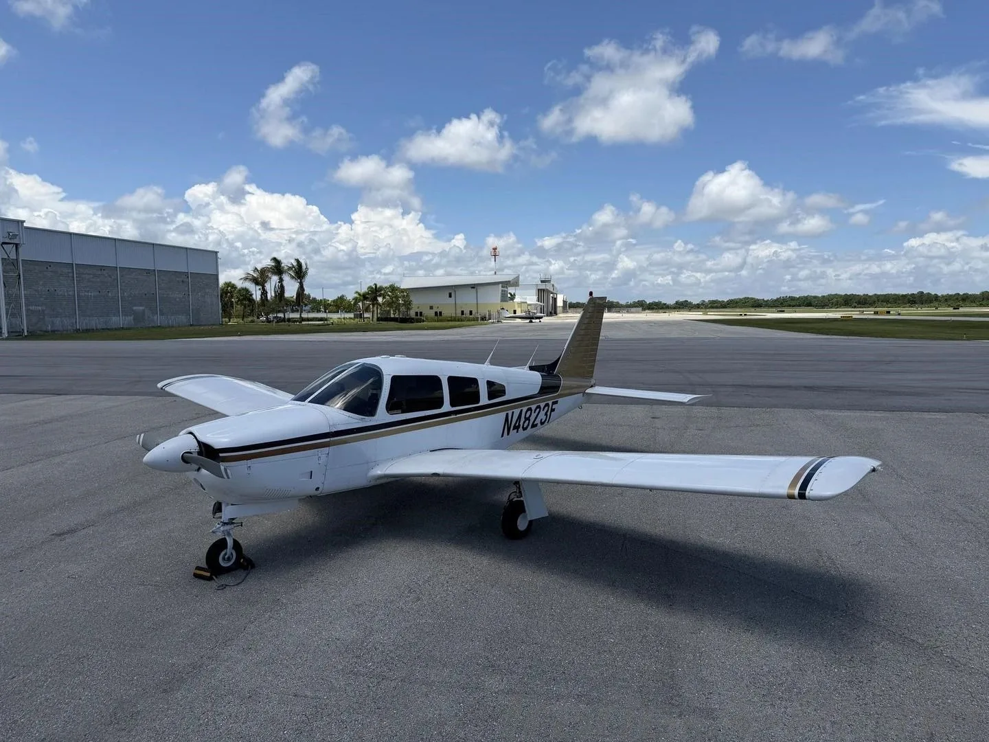 Exterior view of a 1976 Piper PA-28R-200 Arrow II.