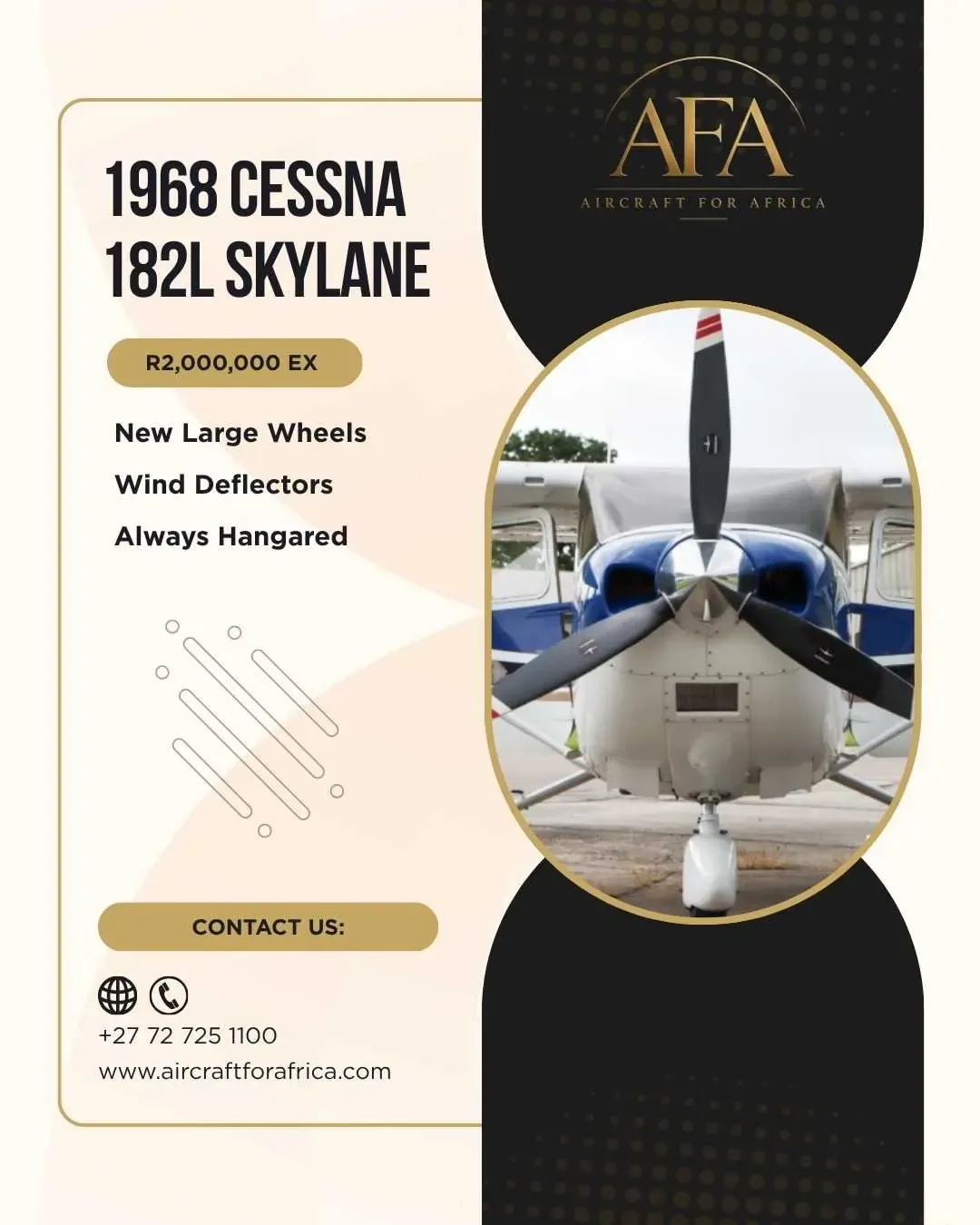 Marketing image of a 1968 Cessna 182L Skylane.