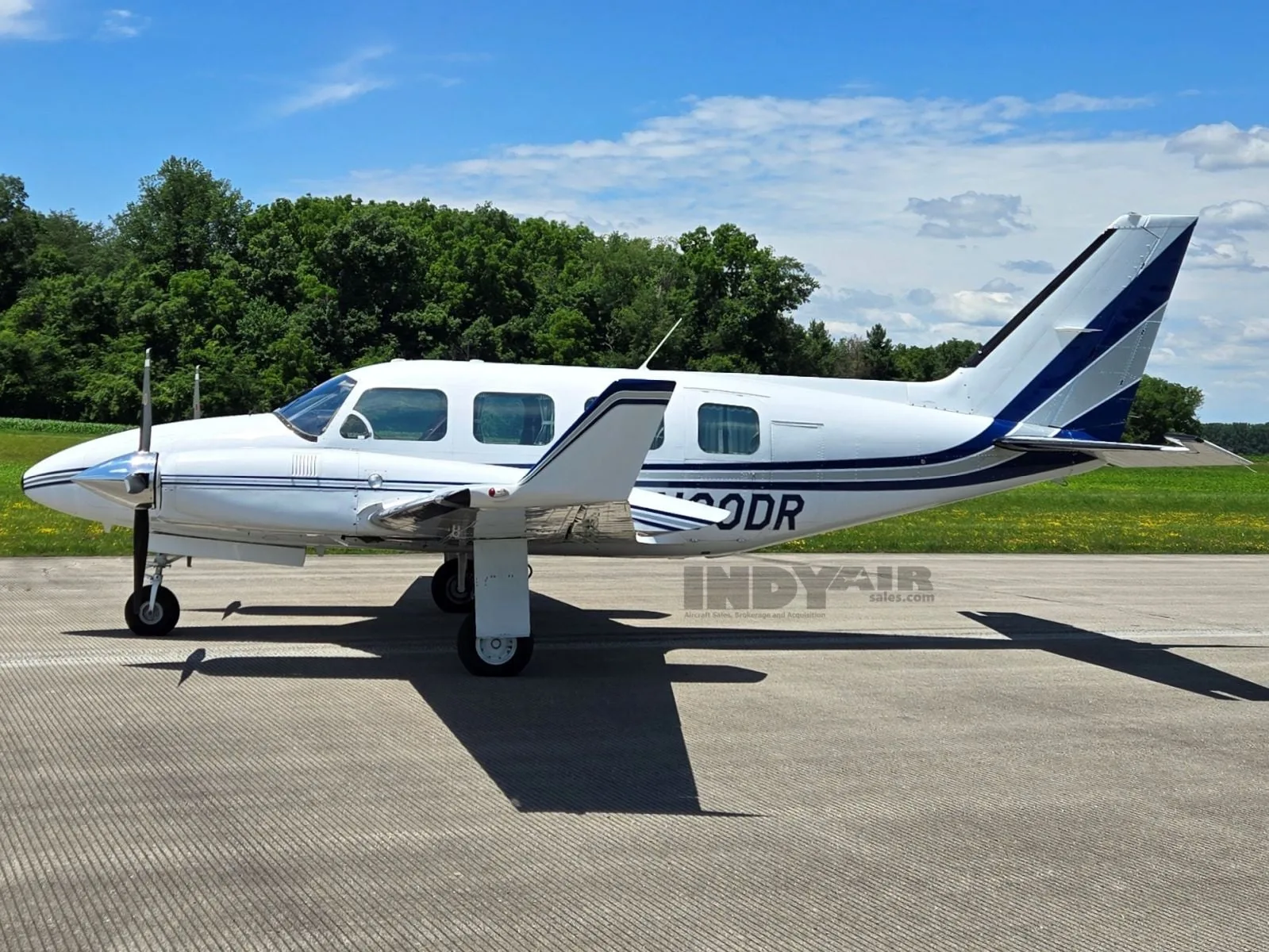 Exterior view of a 1978 Piper Panther 350 Navajo, N30DR.