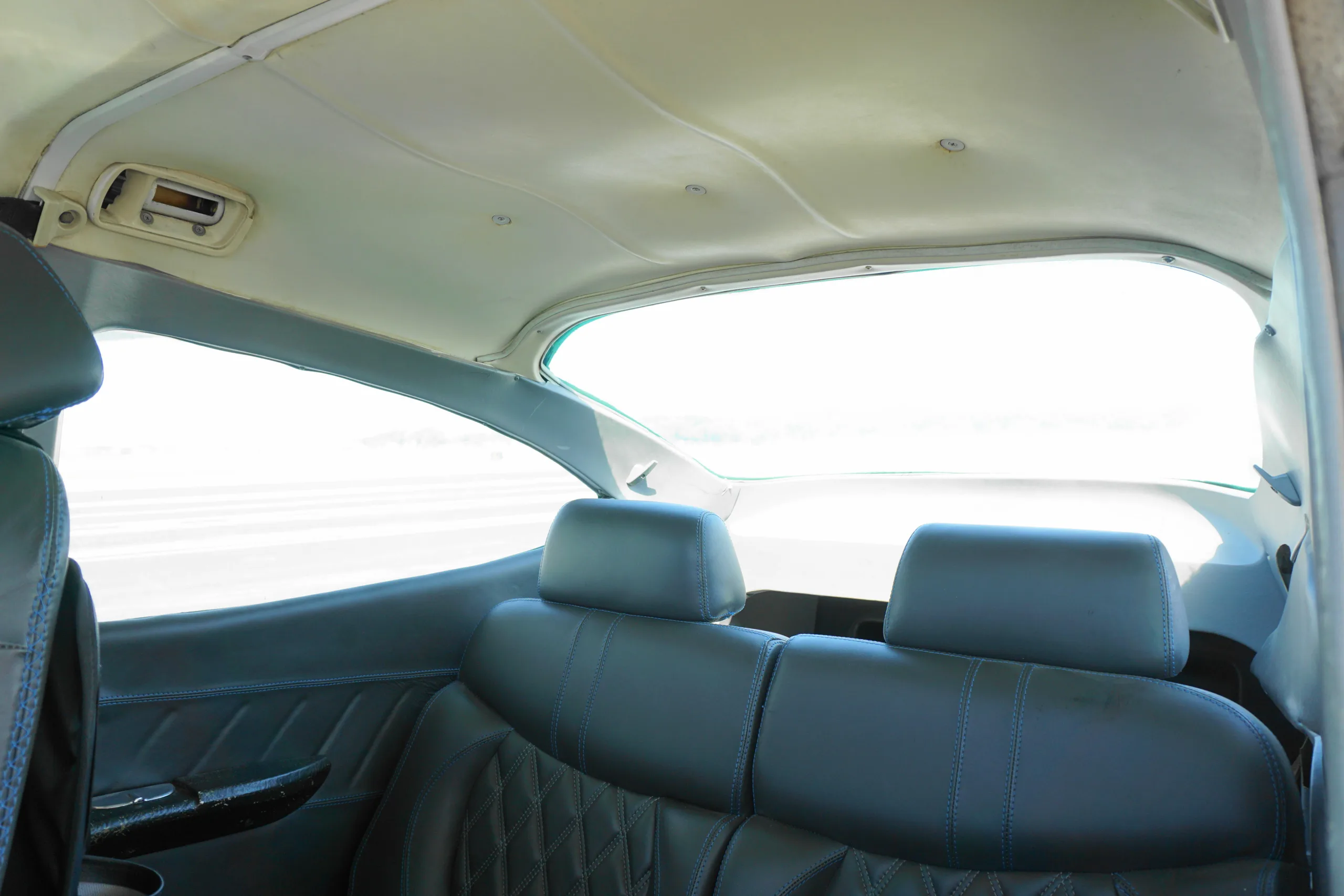 Cabin interior of a 1977 Cessna 182Q Skylane.