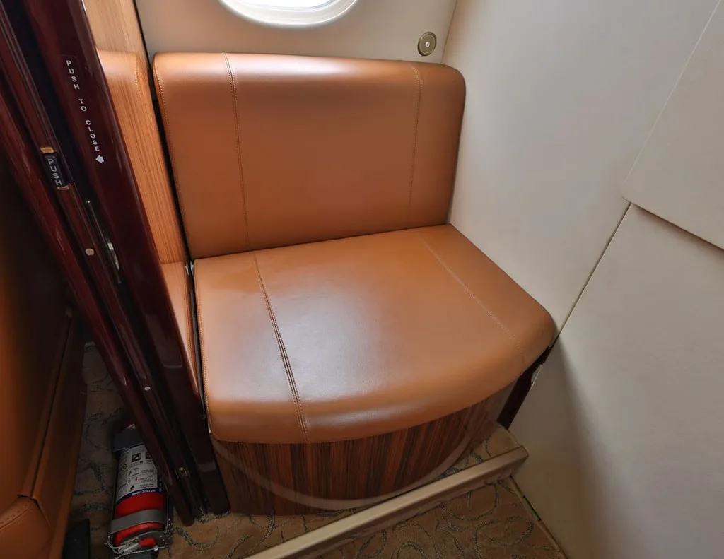 Cabin interior of a 2015 Embraer Phenom 300.