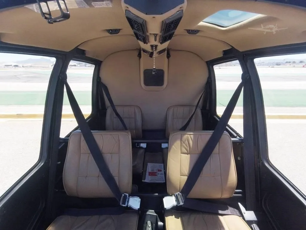 Cabin interior of a 2015 ROBINSON R44 RAVEN II.
