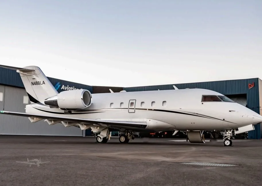 Exterior view of a 1983 BOMBARDIER CHALLENGER 601-3A, N480LA.
