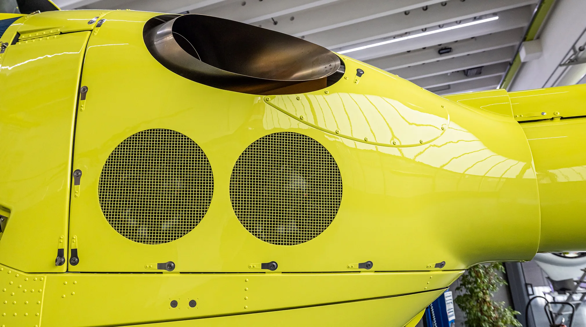 Engine detail of a 2025 Airbus H135T3.