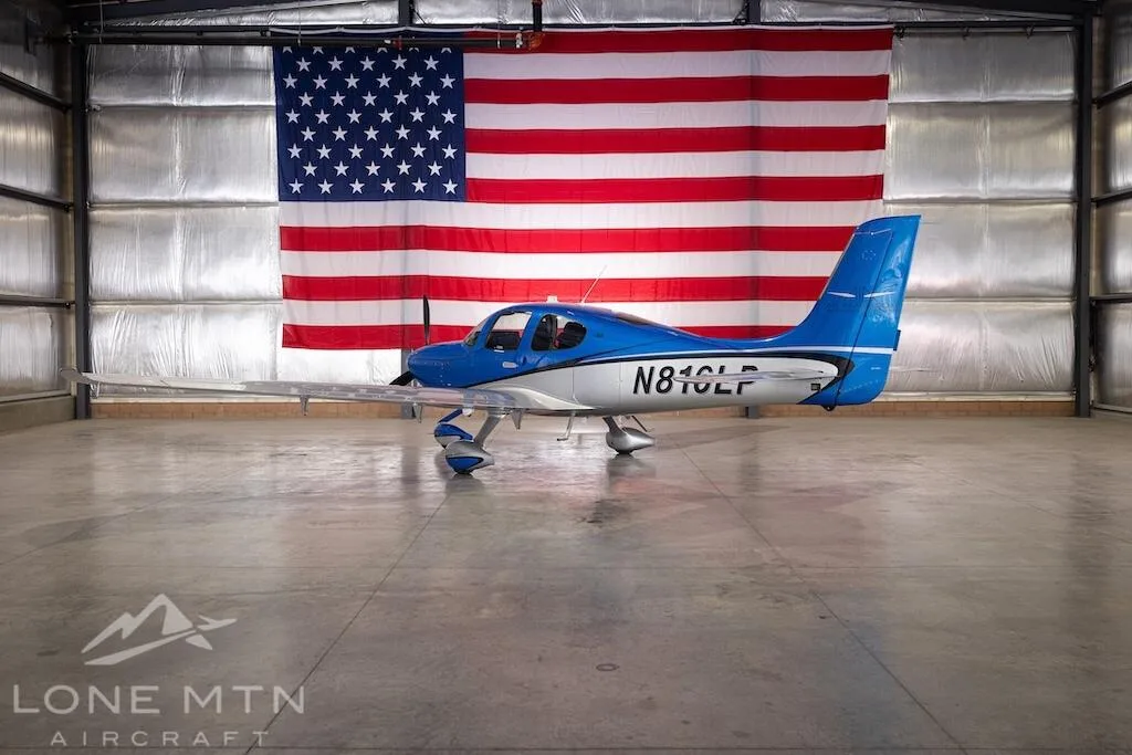 Exterior view of a 2024 Cirrus SR22 G7.