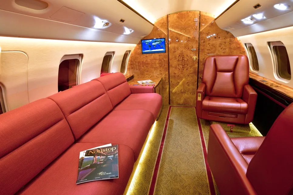 Cabin interior of a 2010 Bombardier CL 605.