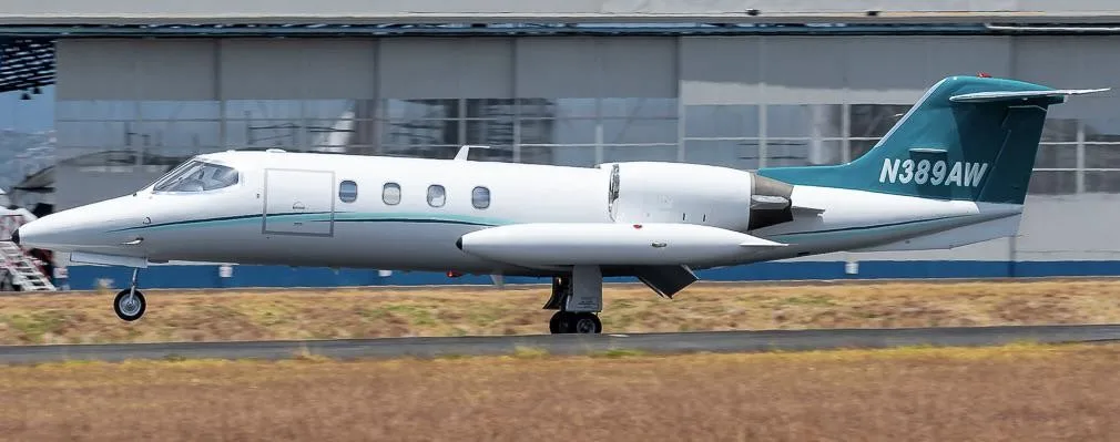Marketing image of a 1978 Learjet 35.
