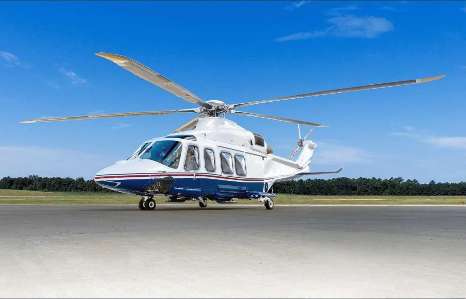 Exterior view of a 2009 Agusta AW139, N98DQ.
