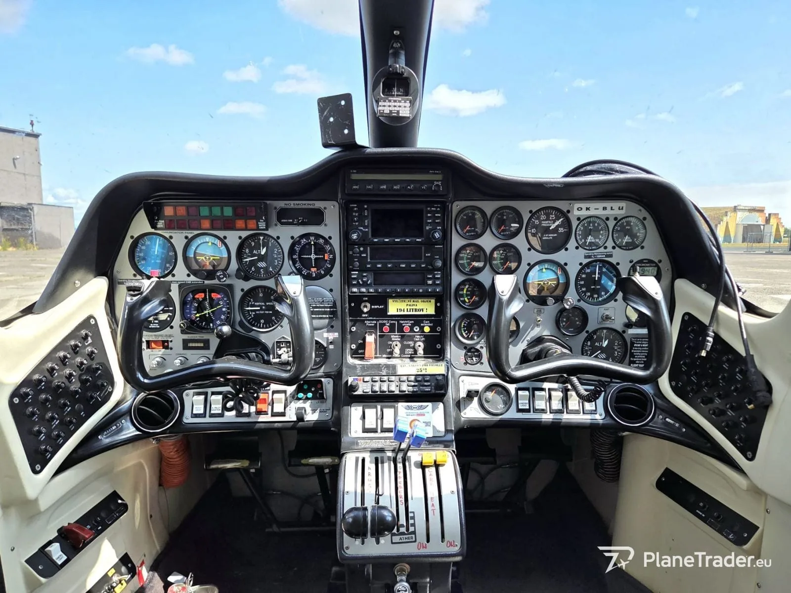 Cockpit and instrument panel of a 2010 Tecnam P2006T Survey.