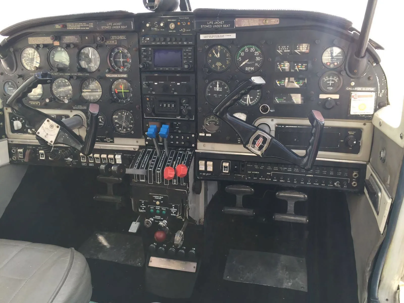 Cockpit and instrument panel of a 1969 Piper PA-23-250 Aztec D.