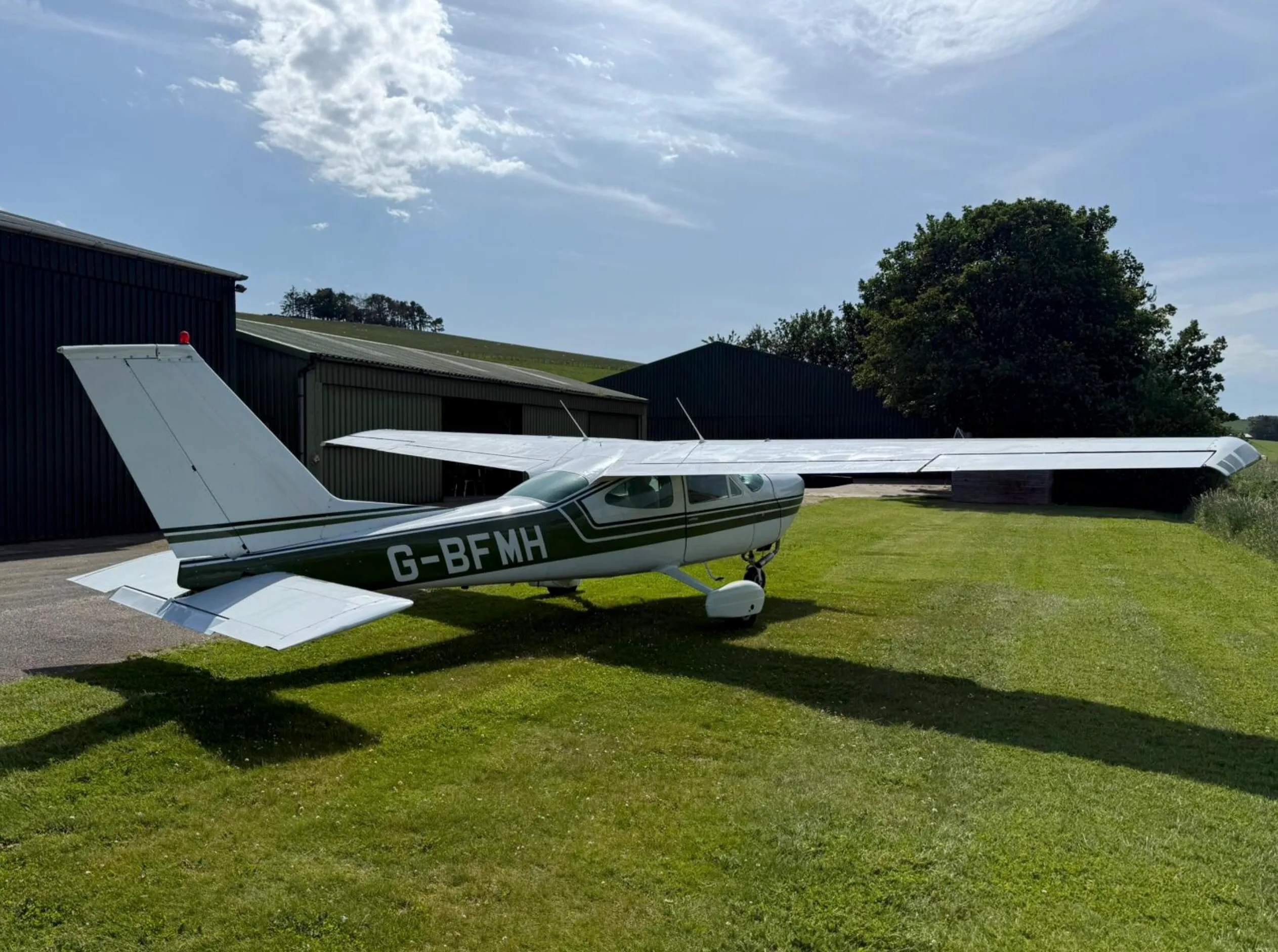 Exterior view of a 1971 Cessna F177RG.
