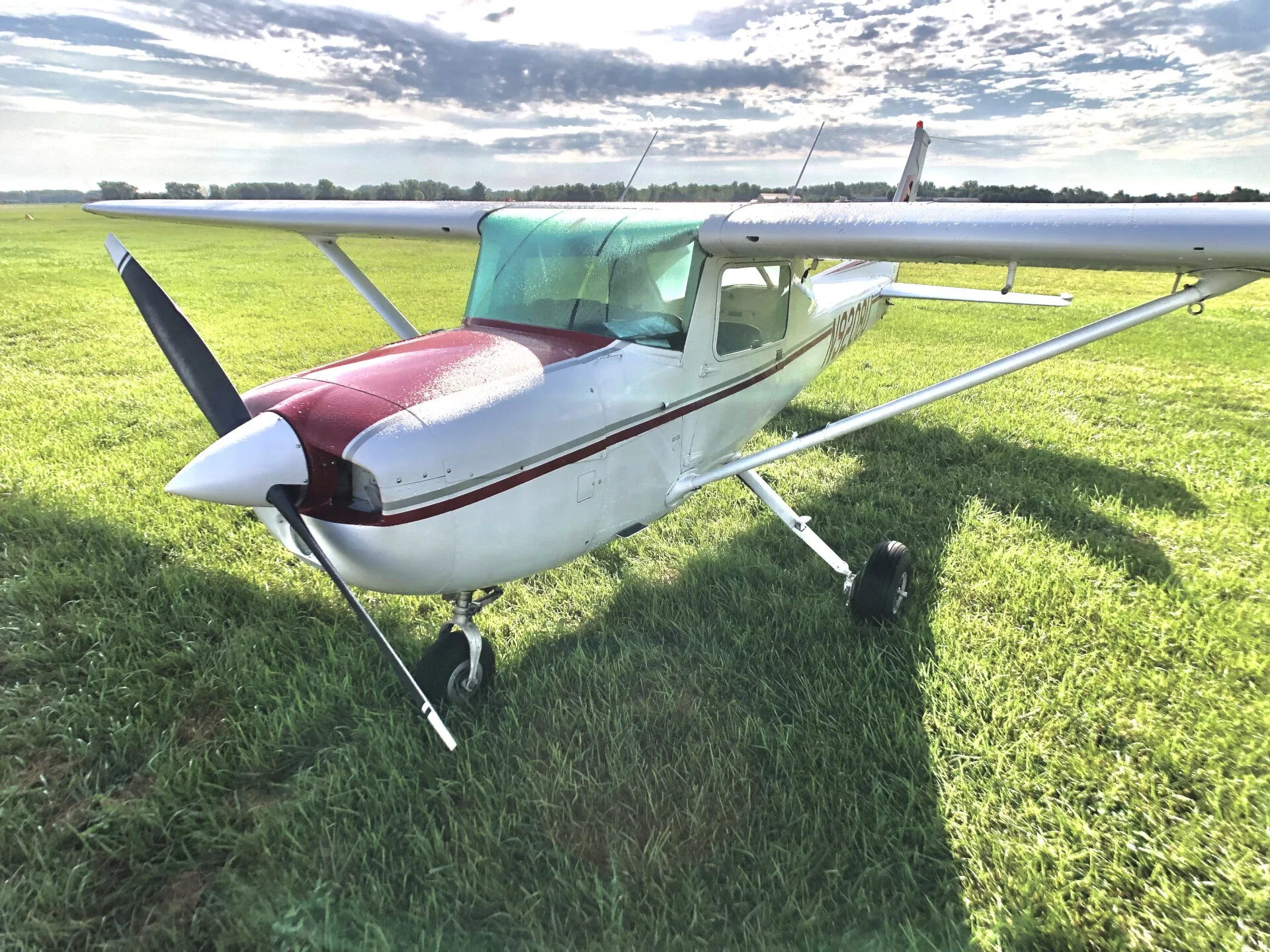 Exterior view of a Cessna Piston 172, G-BHCM.