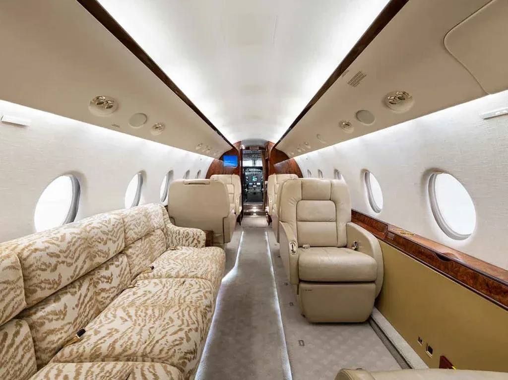 Cabin interior of a 2001 Gulfstream.