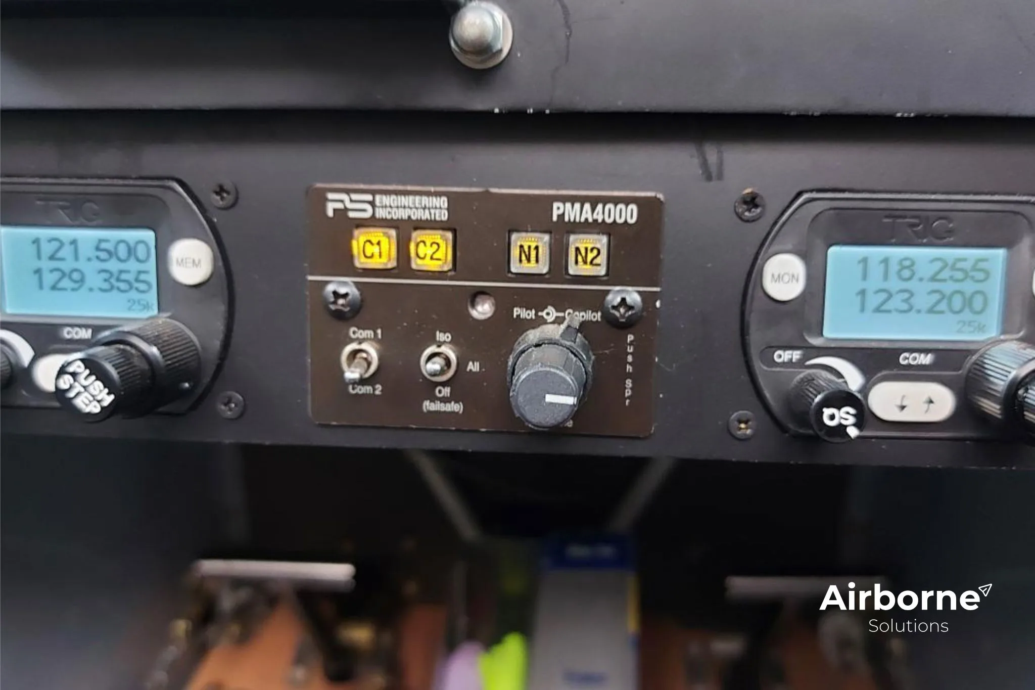 Avionics suite of a 1953 Piper PA-18 Super Cub.