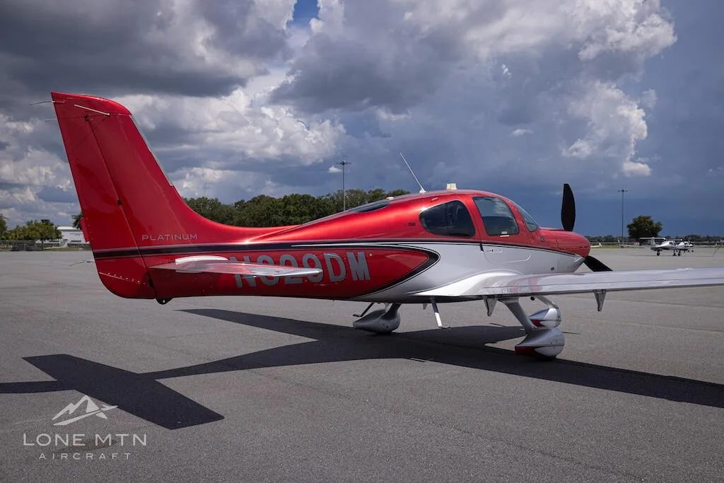 Exterior view of a 2022 Cirrus SR22 G6 GTS.