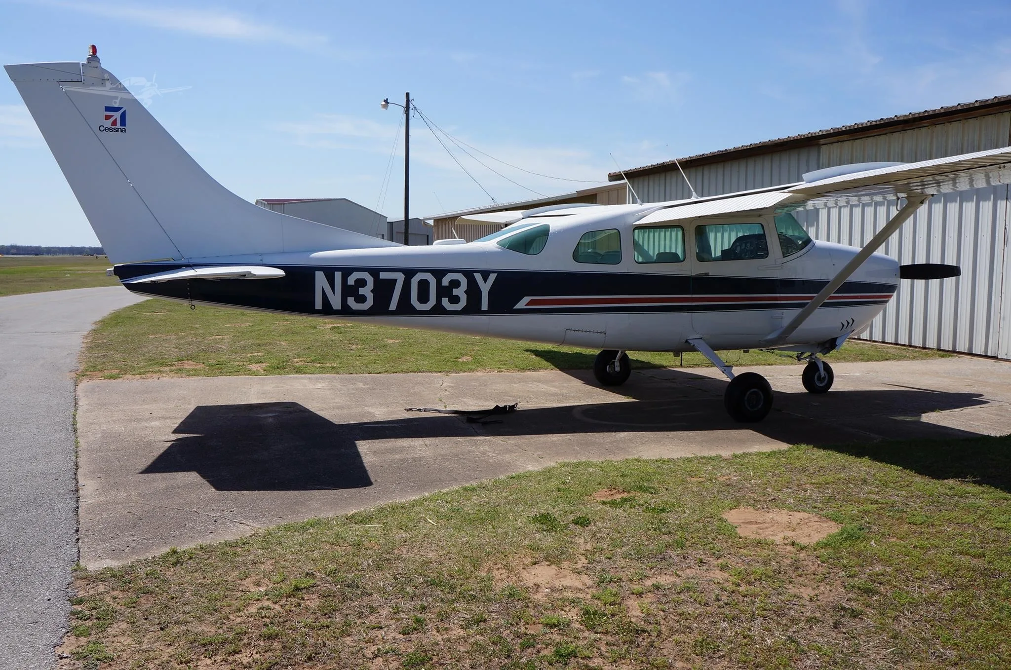 Exterior view of a 1963 CESSNA 210, N3703Y.