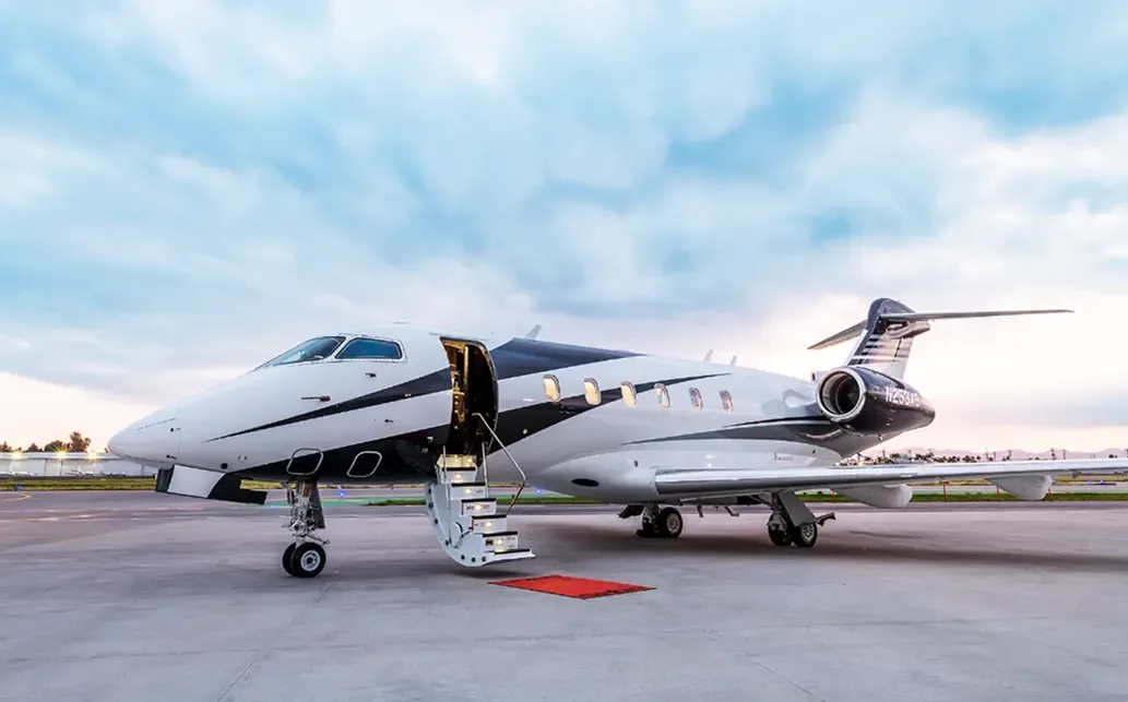 Exterior view of a 2008 Bombardier Challenger 300.