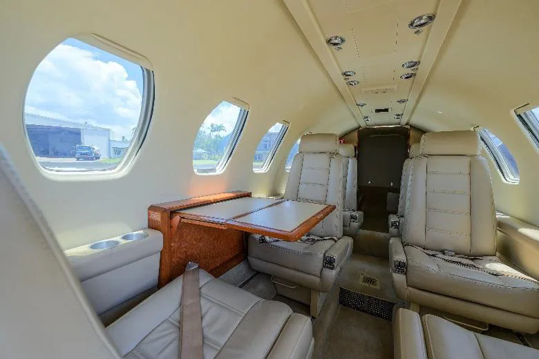 Cabin interior of a 1990 Cessna Citation II.
